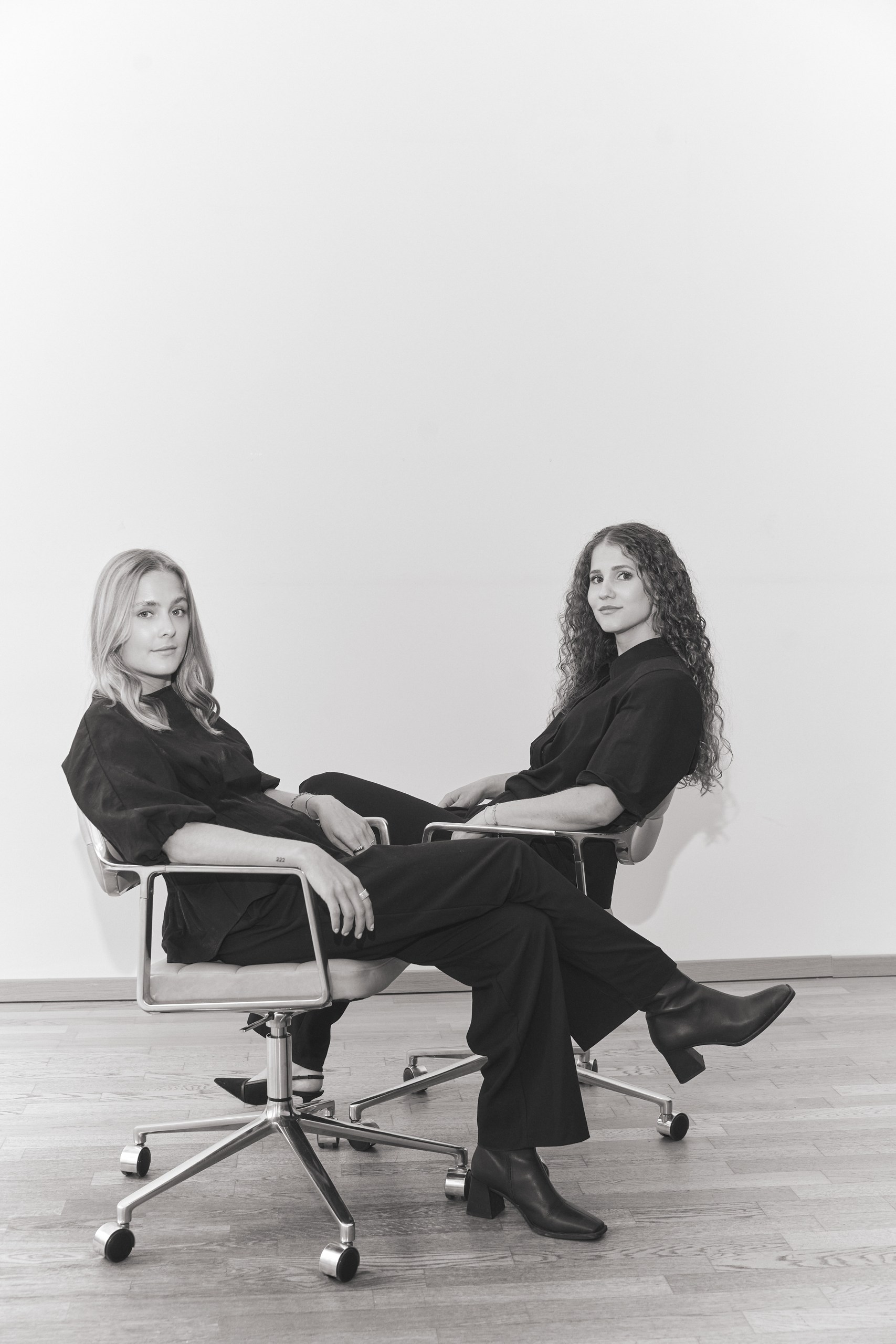 Office interior, black & white, Office aesthetic, chair
